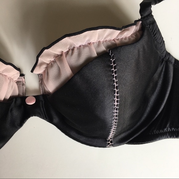 36C black Bra with pink mesh trim - Picture 2 of 8
